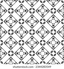 Abstract background with figures from lines. black and white pattern for web page, textures, card, poster, fabric, textile. Monochrome graphic repeating design.