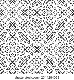 Abstract background with figures from lines. black and white pattern for web page, textures, card, poster, fabric, textile. Monochrome graphic repeating design.