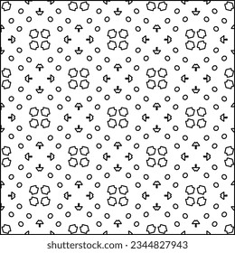 Abstract background with figures from lines. black and white pattern for web page, textures, card, poster, fabric, textile. Monochrome graphic repeating design.