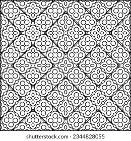 Abstract background with figures from lines. black and white pattern for web page, textures, card, poster, fabric, textile. Monochrome graphic repeating design.
