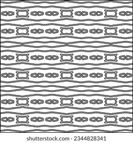Abstract background with figures from lines. black and white pattern for web page, textures, card, poster, fabric, textile. Monochrome graphic repeating design.