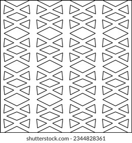 Abstract background with figures from lines. black and white pattern for web page, textures, card, poster, fabric, textile. Monochrome graphic repeating design.