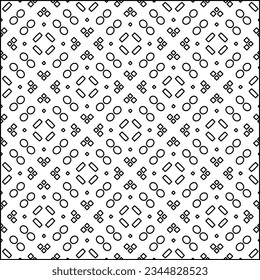 Abstract background with figures from lines. black and white pattern for web page, textures, card, poster, fabric, textile. Monochrome graphic repeating design.