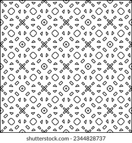Abstract background with figures from lines. black and white pattern for web page, textures, card, poster, fabric, textile. Monochrome graphic repeating design.