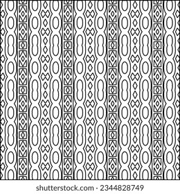 Abstract background with figures from lines. black and white pattern for web page, textures, card, poster, fabric, textile. Monochrome graphic repeating design.