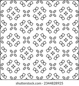 Abstract background with figures from lines. black and white pattern for web page, textures, card, poster, fabric, textile. Monochrome graphic repeating design.