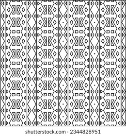 Abstract background with figures from lines. black and white pattern for web page, textures, card, poster, fabric, textile. Monochrome graphic repeating design.