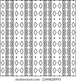 Abstract background with figures from lines. black and white pattern for web page, textures, card, poster, fabric, textile. Monochrome graphic repeating design.