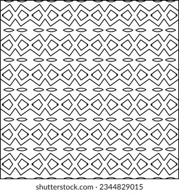 Abstract background with figures from lines. black and white pattern for web page, textures, card, poster, fabric, textile. Monochrome graphic repeating design.