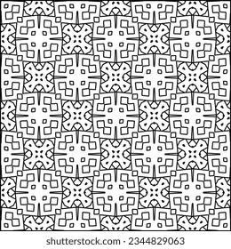 Abstract background with figures from lines. black and white pattern for web page, textures, card, poster, fabric, textile. Monochrome graphic repeating design.