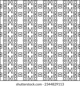 Abstract background with figures from lines. black and white pattern for web page, textures, card, poster, fabric, textile. Monochrome graphic repeating design.