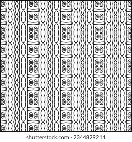 Abstract background with figures from lines. black and white pattern for web page, textures, card, poster, fabric, textile. Monochrome graphic repeating design.