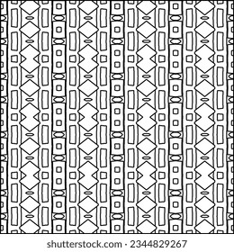 Abstract background with figures from lines. black and white pattern for web page, textures, card, poster, fabric, textile. Monochrome graphic repeating design.