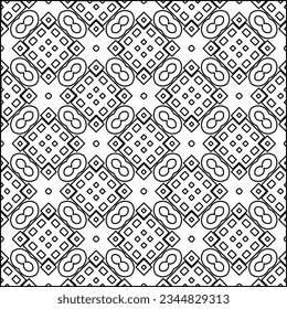 Abstract background with figures from lines. black and white pattern for web page, textures, card, poster, fabric, textile. Monochrome graphic repeating design.