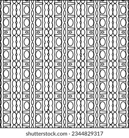 Abstract background with figures from lines. black and white pattern for web page, textures, card, poster, fabric, textile. Monochrome graphic repeating design.