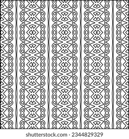 Abstract background with figures from lines. black and white pattern for web page, textures, card, poster, fabric, textile. Monochrome graphic repeating design.