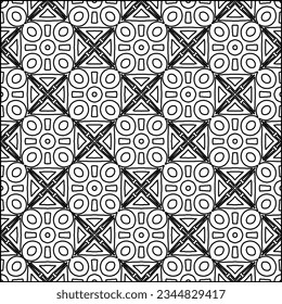Abstract background with figures from lines. black and white pattern for web page, textures, card, poster, fabric, textile. Monochrome graphic repeating design.