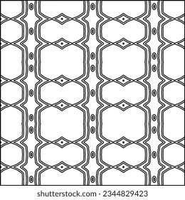 Abstract background with figures from lines. black and white pattern for web page, textures, card, poster, fabric, textile. Monochrome graphic repeating design.