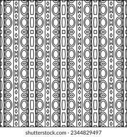 Abstract background with figures from lines. black and white pattern for web page, textures, card, poster, fabric, textile. Monochrome graphic repeating design.