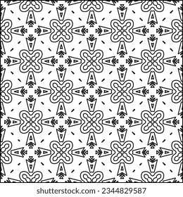 Abstract background with figures from lines. black and white pattern for web page, textures, card, poster, fabric, textile. Monochrome graphic repeating design.