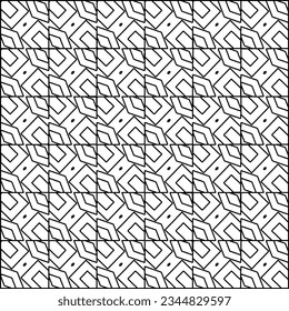 Abstract background with figures from lines. black and white pattern for web page, textures, card, poster, fabric, textile. Monochrome graphic repeating design.