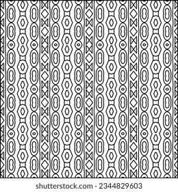Abstract background with figures from lines. black and white pattern for web page, textures, card, poster, fabric, textile. Monochrome graphic repeating design.