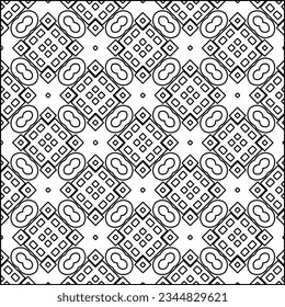 Abstract background with figures from lines. black and white pattern for web page, textures, card, poster, fabric, textile. Monochrome graphic repeating design.