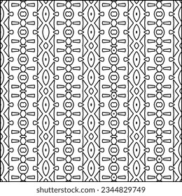 Abstract background with figures from lines. black and white pattern for web page, textures, card, poster, fabric, textile. Monochrome graphic repeating design.