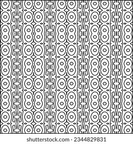 Abstract background with figures from lines. black and white pattern for web page, textures, card, poster, fabric, textile. Monochrome graphic repeating design.