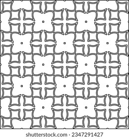 Abstract background with figures from lines. black and white pattern for web page, textures, card, poster, fabric, textile. Monochrome graphic repeating design.