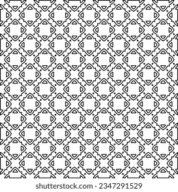 Abstract background with figures from lines. black and white pattern for web page, textures, card, poster, fabric, textile. Monochrome graphic repeating design.