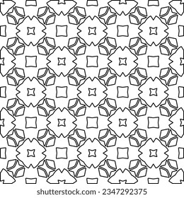 Abstract background with figures from lines. black and white pattern for web page, textures, card, poster, fabric, textile. Monochrome graphic repeating design.