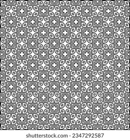 Abstract background with figures from lines. black and white pattern for web page, textures, card, poster, fabric, textile. Monochrome graphic repeating design.