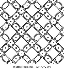 Abstract background with figures from lines. black and white pattern for web page, textures, card, poster, fabric, textile. Monochrome graphic repeating design.