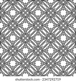 Abstract background with figures from lines. black and white pattern for web page, textures, card, poster, fabric, textile. Monochrome graphic repeating design.