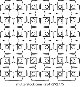 Abstract background with figures from lines. black and white pattern for web page, textures, card, poster, fabric, textile. Monochrome graphic repeating design.