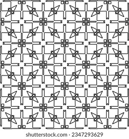 Abstract background with figures from lines. black and white pattern for web page, textures, card, poster, fabric, textile. Monochrome graphic repeating design.