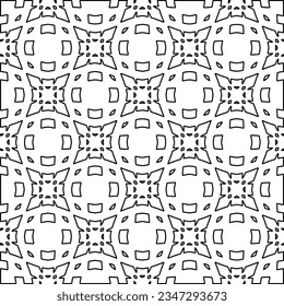 Abstract background with figures from lines. black and white pattern for web page, textures, card, poster, fabric, textile. Monochrome graphic repeating design.