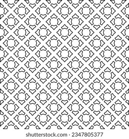 Abstract background with figures from lines. black and white pattern for web page, textures, card, poster, fabric, textile. Monochrome graphic repeating design.