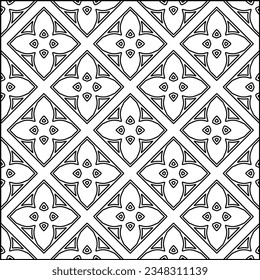 Abstract background with figures from lines. black and white pattern for web page, textures, card, poster, fabric, textile. Monochrome graphic repeating design.
