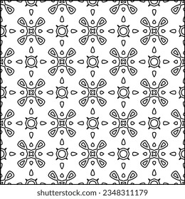 Abstract background with figures from lines. black and white pattern for web page, textures, card, poster, fabric, textile. Monochrome graphic repeating design.