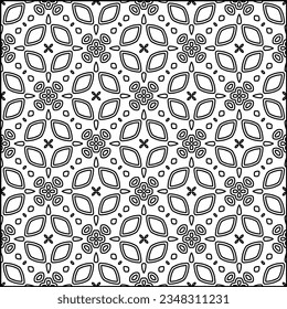 Abstract background with figures from lines. black and white pattern for web page, textures, card, poster, fabric, textile. Monochrome graphic repeating design.
