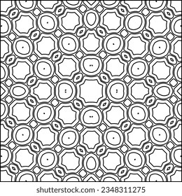 Abstract background with figures from lines. black and white pattern for web page, textures, card, poster, fabric, textile. Monochrome graphic repeating design.