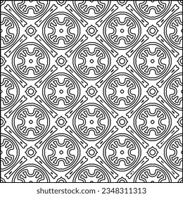 Abstract background with figures from lines. black and white pattern for web page, textures, card, poster, fabric, textile. Monochrome graphic repeating design.
