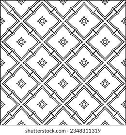 Abstract background with figures from lines. black and white pattern for web page, textures, card, poster, fabric, textile. Monochrome graphic repeating design.
