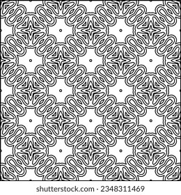 Abstract background with figures from lines. black and white pattern for web page, textures, card, poster, fabric, textile. Monochrome graphic repeating design.
