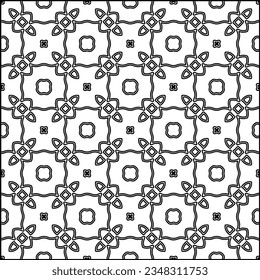 Abstract background with figures from lines. black and white pattern for web page, textures, card, poster, fabric, textile. Monochrome graphic repeating design.
