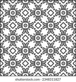 Abstract background with figures from lines. black and white pattern for web page, textures, card, poster, fabric, textile. Monochrome graphic repeating design.
