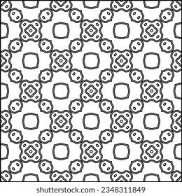 Abstract background with figures from lines. black and white pattern for web page, textures, card, poster, fabric, textile. Monochrome graphic repeating design.

