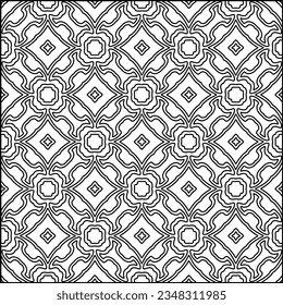 Abstract background with figures from lines. black and white pattern for web page, textures, card, poster, fabric, textile. Monochrome graphic repeating design.